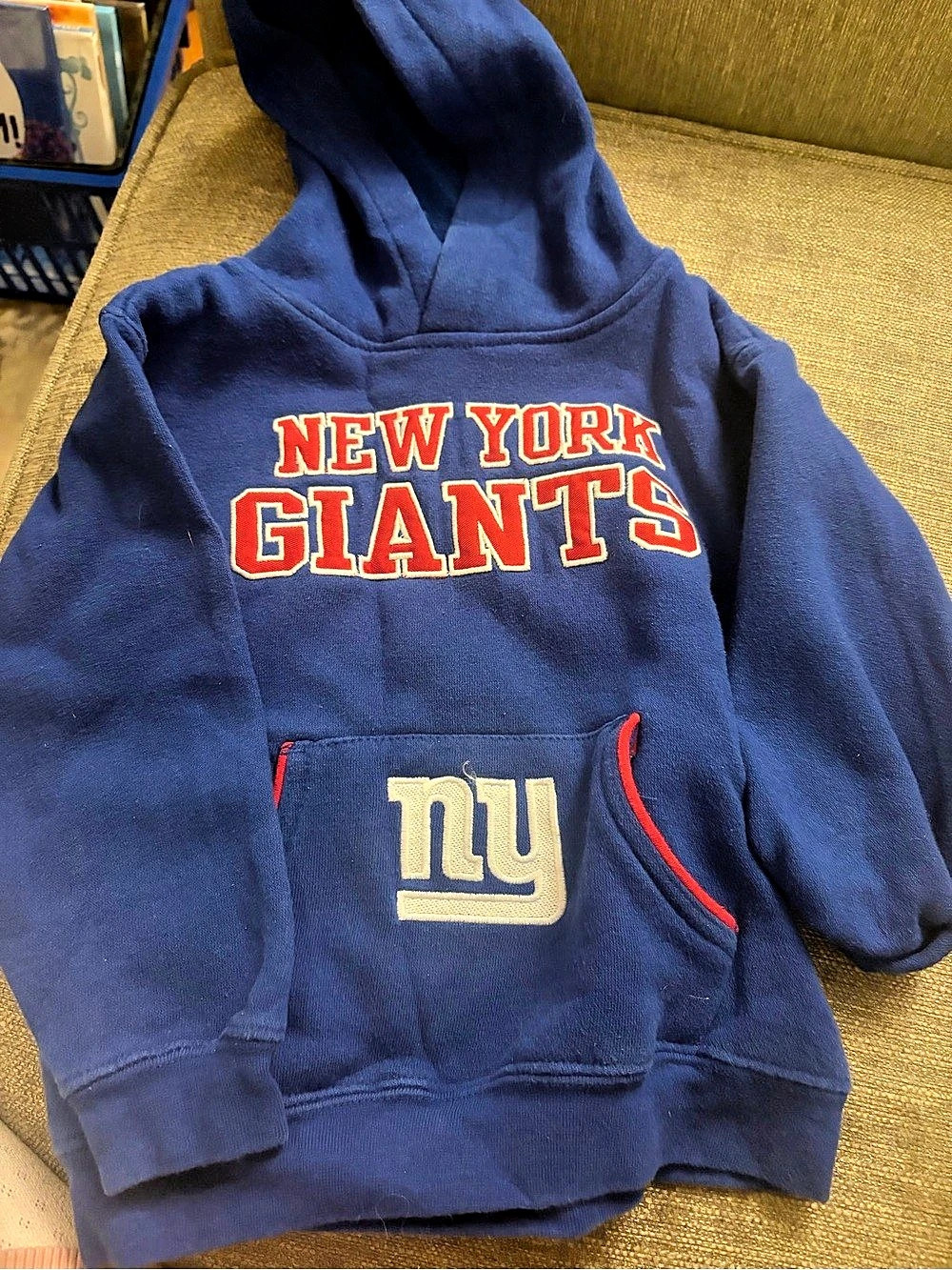 NFL New York Giants NFL Kids Hoodie Boys 4T Blue Hoodie